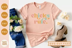 Chicks rule SVG cut file - Retro Easter girl shirt svg Product Image 3