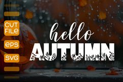 Hello Autumn SVG,Autumn cut file SVG Product Image 1