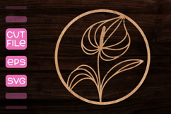 Round Sign with Flowers SVG,Wood cut round sign SVG Product Image 1