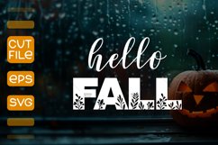 Hello Fall SVG,Autumn cut file SVG Product Image 1