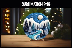 3D Forest Christmas Ornament Round Sign I Winter Round Sign Product Image 1