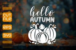 Hello Autumn SVG,Autumn cut file SVG Product Image 1