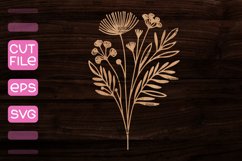 Bouquet of Flowers Laser Cut I Laser Cut SVG Product Image 1