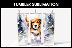 6 Winter Beagle Dog Tumbler Sublimation |Winter Tumbler Product Image 3