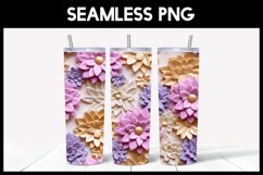 6 Seamless 3D Flowers Tumbler Sublimation Product Image 2