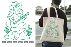 Cowgirl Mermaid SVG &amp; Clipart Product Image 1