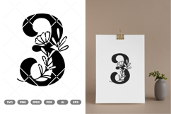 Floral Numeric SVG &amp; Clipart Product Image 1