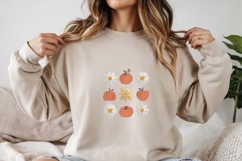 Pumpkin Daisy Embroidery Design Product Image 2