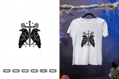 Viking Raven SVG &amp; Clipart Product Image 1