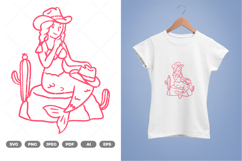 Cowgirl Mermaid SVG &amp; Clipart Product Image 1