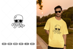 Sea Jellyfish Wearing Sunglasses SVG &amp; Clipart Product Image 1