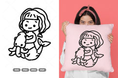 Kawaii Mermaid SVG &amp; Clipart Product Image 1