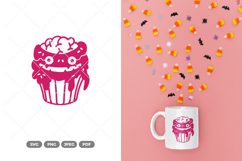 Zombie Monster Cupcake SVG &amp; Clipart Product Image 1