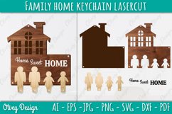 Family Keychain SVG Home Key Holder Laser Cut Product Image 1