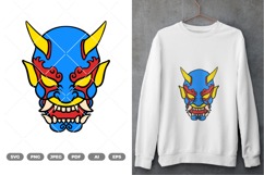 Oni Mask Colored SVG &amp; Clipart Product Image 1