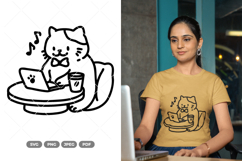 Workaholic Cat SVG &amp; Clipart Product Image 1
