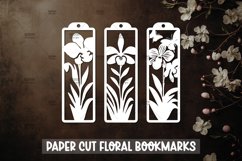 3 Floral Bookmarks Paper cut SVG Laser cut,Cricut,Silhouette Product Image 1