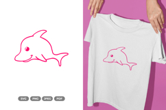 Kawaii Dolphin SVG &amp; Clipart - Sea Animal Cut File Product Image 1