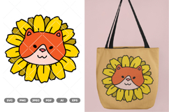 Dog with Sunflower Head Colored SVG &amp; Clipart Product Image 1