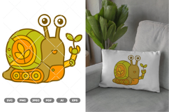 Snail Robot Colored SVG &amp; Clipart Product Image 1