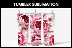 6 Embroidered Seamless Peonies Tumbler Sublimation Product Image 6