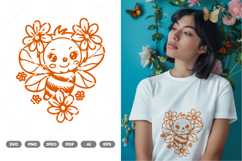 Bee and Flower SVG &amp; Clipart Product Image 1