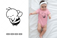Kawaii Bee SVG &amp; Clipart Product Image 1