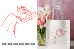 Hand and Rose SVG &amp; Clipart Product Image 1