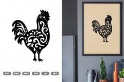 Floral Chicken SVG &amp; Clipart Product Image 1