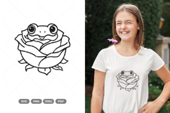 Frog and Flower SVG &amp; Clipart Product Image 1