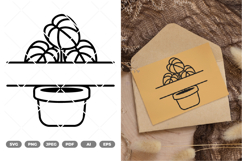 Split Potted Plant SVG &amp; Clipart Product Image 1