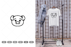 Cute Pig Head SVG &amp; Clipart Product Image 1