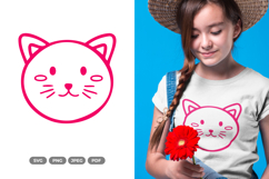 Cute Cat Head SVG &amp; Clipart Product Image 1
