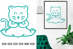 Namaste Cat Doodle SVG &amp; Clipart Product Image 1