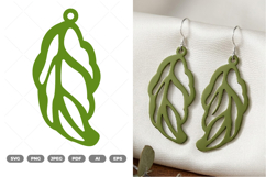 Leaf Earring SVG &amp; Clipart Product Image 1