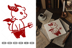 Chibi Satan Goat SVG &amp; Clipart Product Image 1