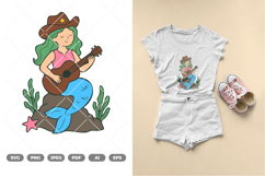 Cowgirl Mermaid SVG &amp; Clipart Product Image 1