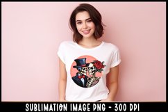 Halloween T-Shirt print I Skeleton Sublimation PNG Product Image 1