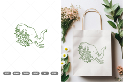Floral Elephant SVG &amp; Clipart Product Image 1