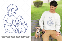 Man and Dog SVG &amp; Clipart Product Image 1