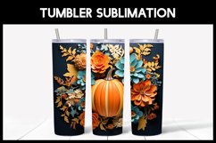 6 3D Tumbler Wrap Embroidered Pumpkins I 3D Tumbler Wrap Product Image 4