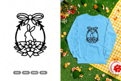 Easter Bunny Wreath SVG &amp; Clipart Product Image 1