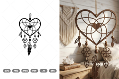 Heart Dream Catcher SVG &amp; Clipart Product Image 1