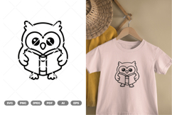 Owl and Book SVG &amp; Clipart Product Image 1