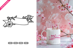 Floral Ribbon SVG &amp; Clipart - Ribbon Border Product Image 1