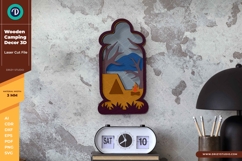 Wooden Camping Decor Set of 6 - Wood Laser Cut File Product Image 4
