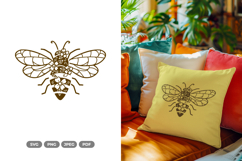 Floral Bee SVG &amp; Clipart - Spring Cut File Product Image 1
