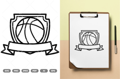 Basketball Badge SVG &amp; Clipart Product Image 1