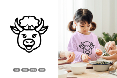 Kawaii Cow Chef SVG &amp; Clipart - Doodle Animal Product Image 1