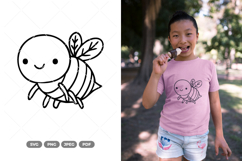Kawaii Bee SVG &amp; Clipart Product Image 1